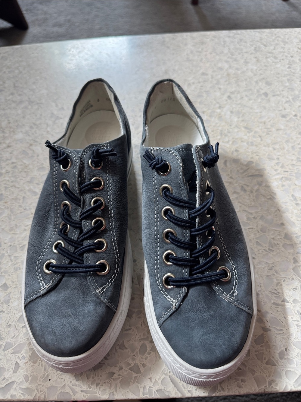 Paul Green Slate Gray Low-Top Lace-Up Sneakers